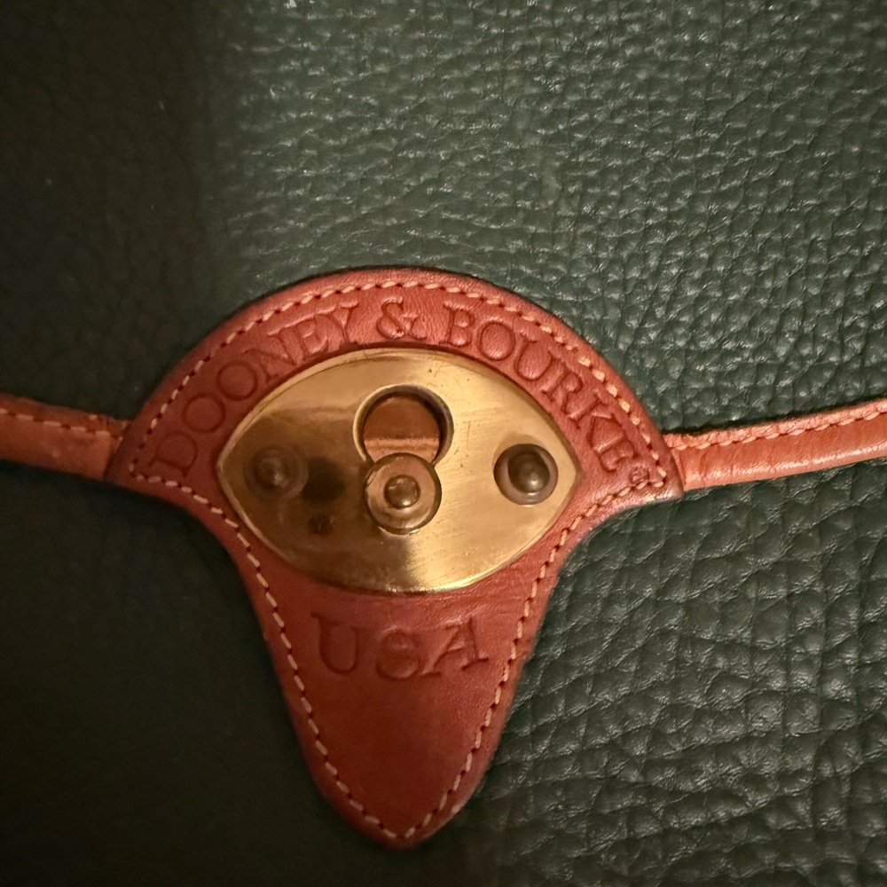 Dooney & Bourke Green and Brown Crossbody Bag with Flap Closure - Picture 2 of 10